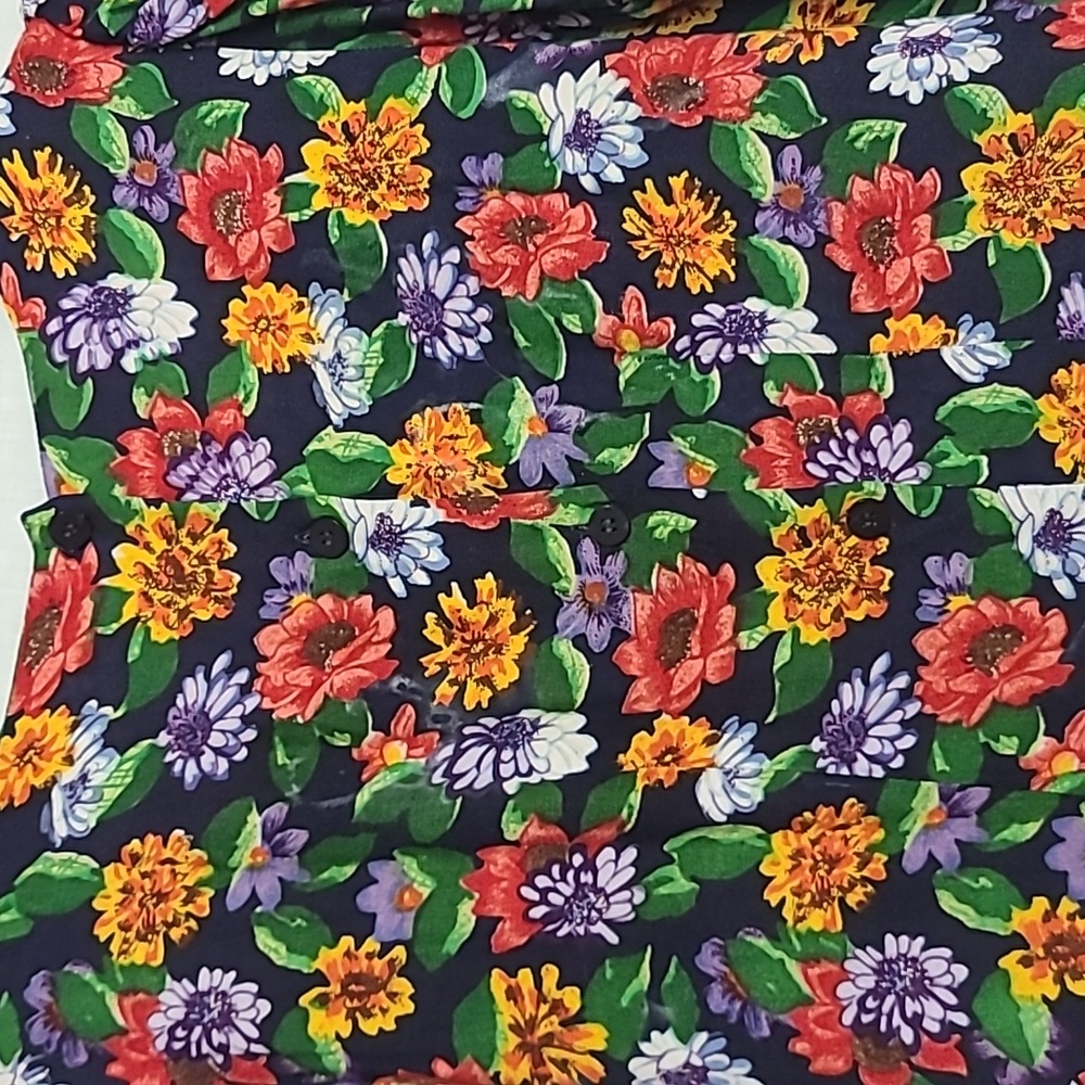 1980s Floral Basque Drop Waist Midi Maxi Full A-line Passports Pier 1 Imports M - Picture 12 of 12